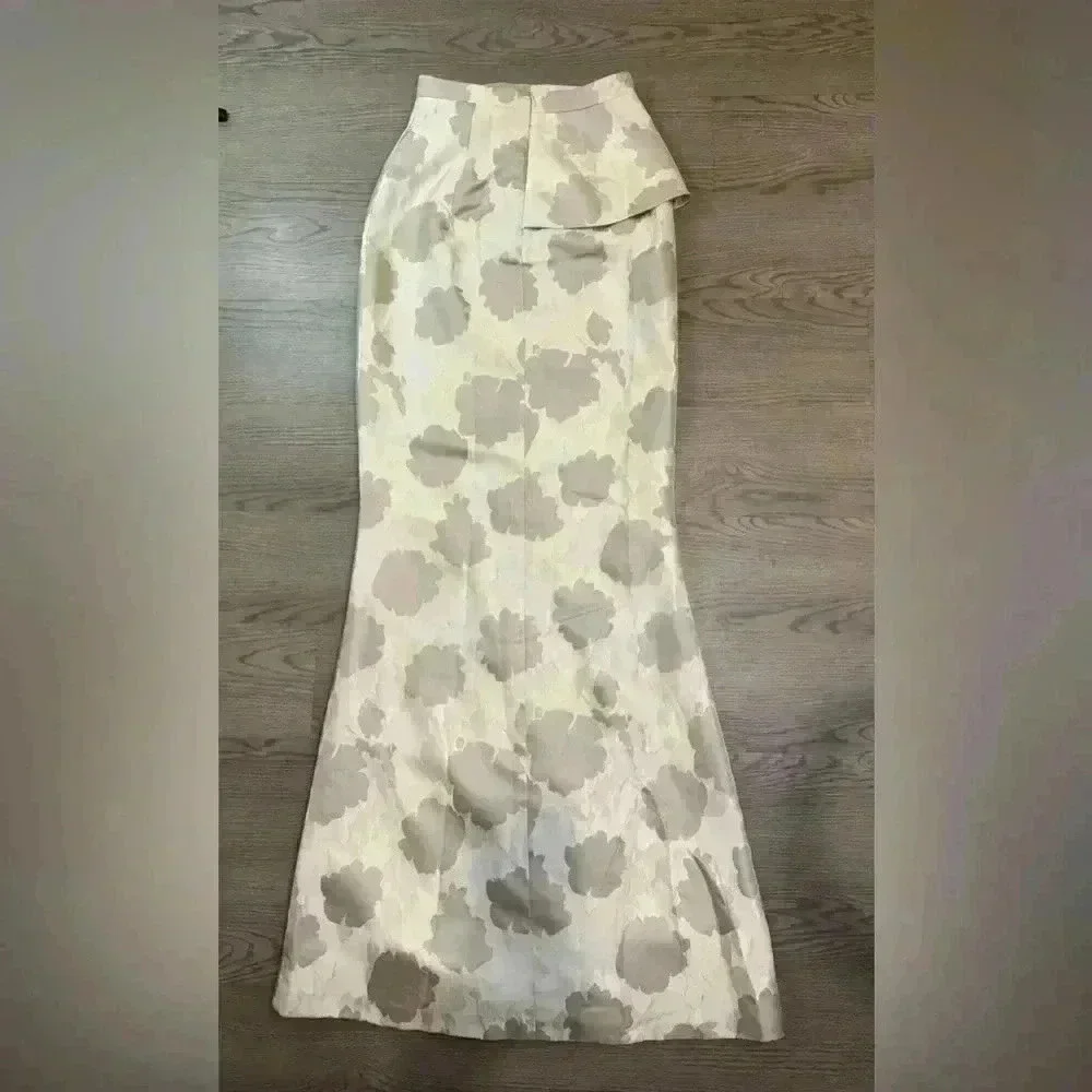Black‎ Halo Eve Laurel Berman Mermaid High Waisted Ruffle Bodycon Maxi Skirt